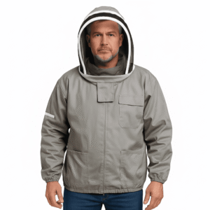 professional beekeeping jacket with fencing veil – lightweight protective gear for beekeepers
