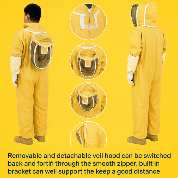 professional beekeeping suit with gloves – unisex full body protective gear for men & women