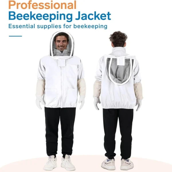 Half-Body Beekeeping Jacket with Veil Hood – Optional Gloves Included - Image 9